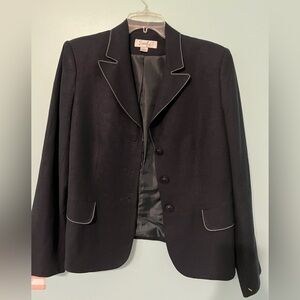 Chic Navy Blazer with White Accents